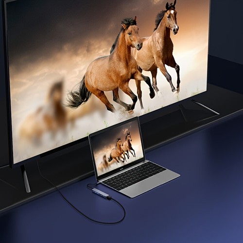 7 in 1 USB-C Multiport Adapter HDMI 4K@60Hz, USB3.0, 100W PD, TF, for Macbook - Picture 9 of 12