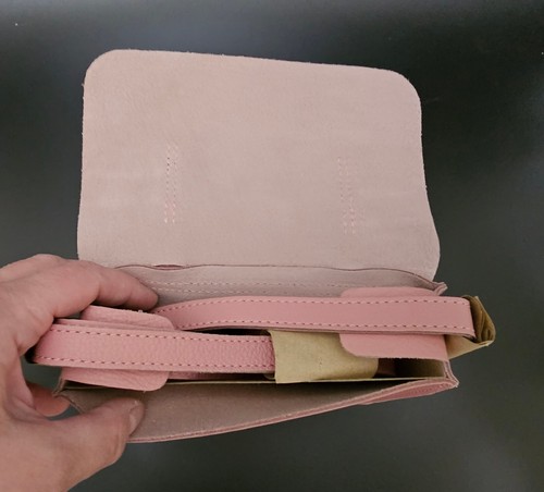 Dr. Martens 7" Bovine Leather Sulphur Pink Peach Crossbody Bag - Picture 13 of 15