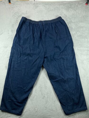 WOMAN WITHIN Womens Plus 28W Jeans Pull On Dark Blue Jeans Hi Rise 42x30 NWT - Picture 3 of 9