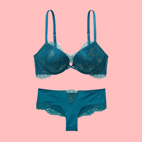 2pc Victoria's Secret Bombshell Add-2 Cups Push-Up Bra&Panty set Blue Many Size - Picture 17 of 25
