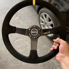350mm Deep Dish Racing Sp Steering Wheel Car Suede Leather Jdm Steering Wheel