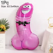 80cm Pink Foil Balloon Willy Dick Hen Party Toy Penis Bride Bride Shower Helium