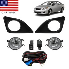 For 2009 2010 Toyota Corolla Clear Bumper Driving Fog Lights Lamps Pair Wswitch