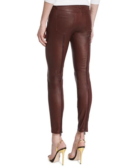 Bordeaux leather pants clearance