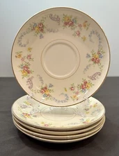 Vintage Homer Laughlin China Eggshell Nautilus Set Of 5 Small 5.5 Inch Plates