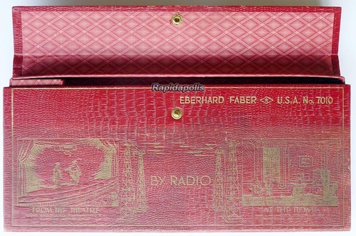 Antique TELEVISION FUTURE ELECTRICAL EYES BY RADIO Eberhard Faber Pencil Case - Picture 3 of 9