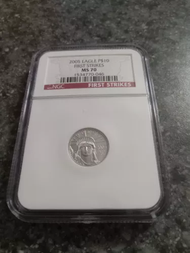 2005 $10 Platinum Eagle 1/10 oz MS70 FIRST STRIKE NGC Better Date  LOW PRICE!!