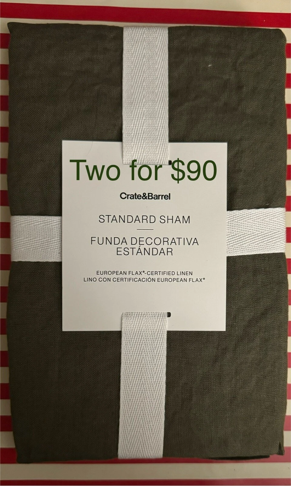 Crate & Barrel European Flax Linen Sham