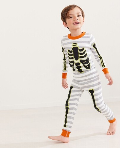 NWOT HANNA ANDERSSON HALLOWEEN SKELETON LONG JOHN PAJAMAS 150 12 HTF - Picture 6 of 6