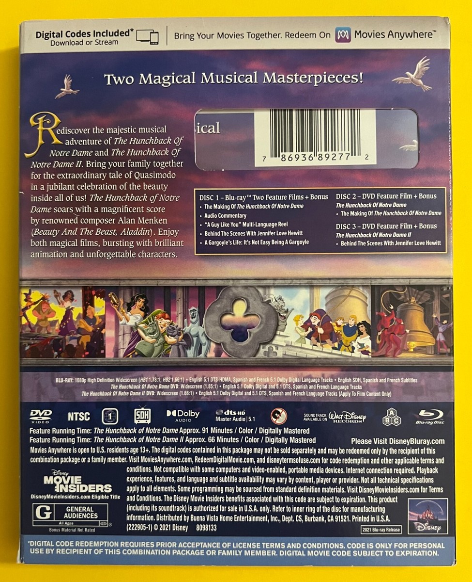 The Hunchback of Notre Dame (Blu-ray+DVD+Digital, 2021; 2
