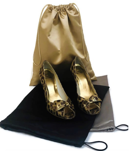 LUXURY SATIN SHOE DUST BAG COVER, 2 SIZES, 7 COLORS, MEN & WOMEN TRAVEL - Picture 3 of 12