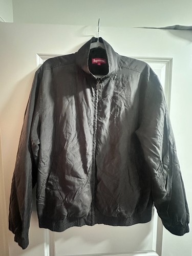SUPREME Fall Winter 2015 15AW Silk Bomber Jacket Classic Logo Embroidered Zip Up - Picture 4 of 10