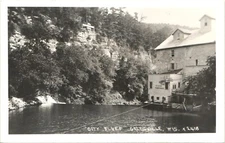 CITY BLUFF c1940 galesville wi real photo postcard rppc wisconsin power house