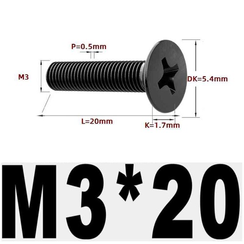 Black 304 Stainless Steel Cross Countersunk Head Screws Flat Head Long Screws - Picture 76 of 202