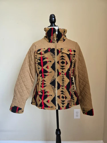 Pendleton los lunas jacket womens M southwestern sherpa quilted canvas