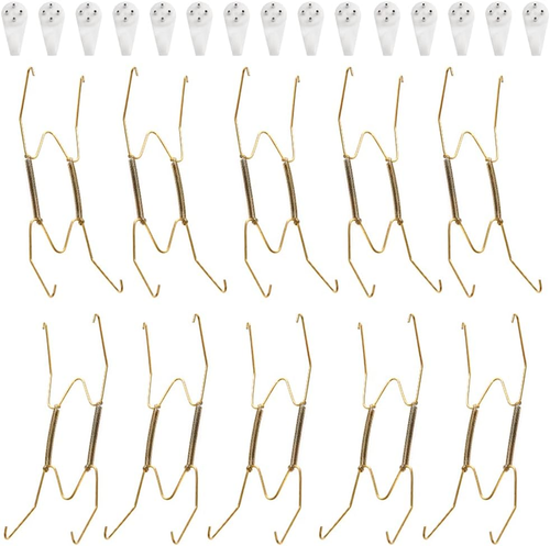 10 PCS Wire Plate Hangers, 8 Inch Plate Holders for the Wall and 15 Pack Wall Pl - Picture 8 of 12