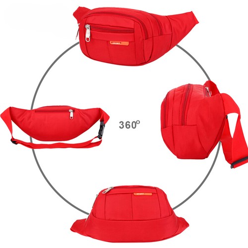 Wasserfest Damen Herren Bauchtasche Leinwand Hüfttasche 4 Fächer Gürteltasche - Bild 2 von 20