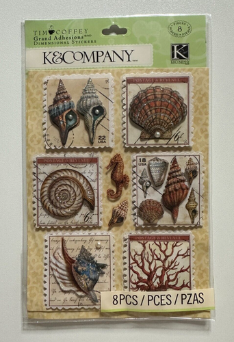 K & Company Tim Coffey Travel Stamp Grand Adhesions Dimensional Stickers