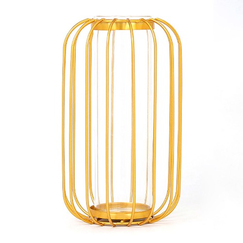 Gold Vase Glass Vase Artificial Plant Dried Flowers for Room Wedding Decor - Bild 2 von 6