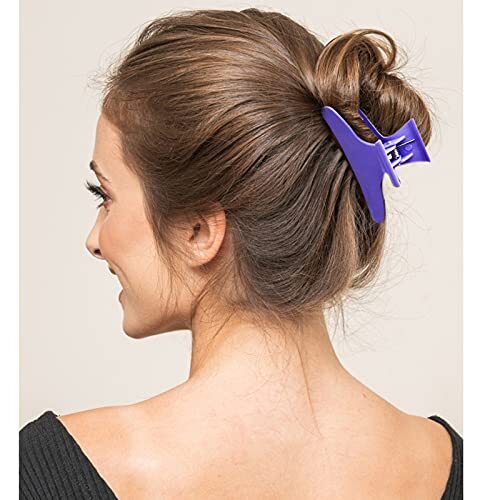 12 Pack Butterfly Hair Clamps Clips Hair Claw Clips Salon Pro Section Purple - Picture 5 of 6