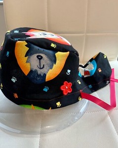 Dog Surgical Scrub cap with buttons Puppy scrub cap Veterinary scrub cap Ear saver Nurse Cap Scrub cap for woman