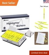 Chisel Tip Fluorescent Yellow Highlighters - 144 Bulk Pack for School & Office