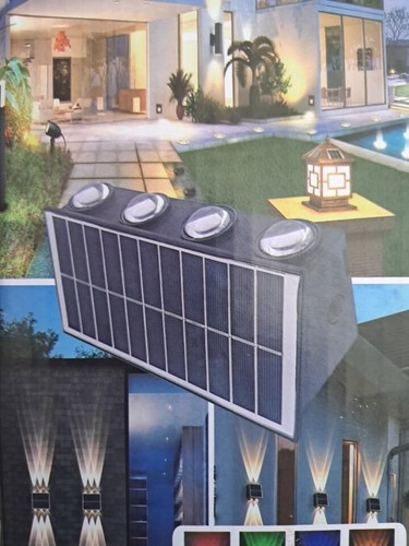 Doppelkopf LED Wand Solar Leuchte 8 LED Garten Terrasse Terrasse Beleuchtung - Bild 3 von 15