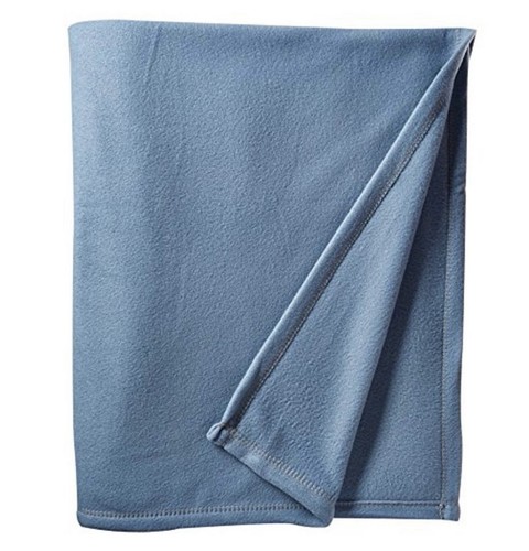 MARTEX SUPER SOFT FLEECE Slate Blue Twin BLANKET - 66” X 90” - Picture 2 of 8