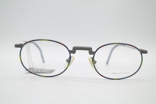 Vintage Chai No 8 So1 Grau Mehrfarbig Oval Brille Brillengestell eyeglasses NOS - Picture 1 of 6