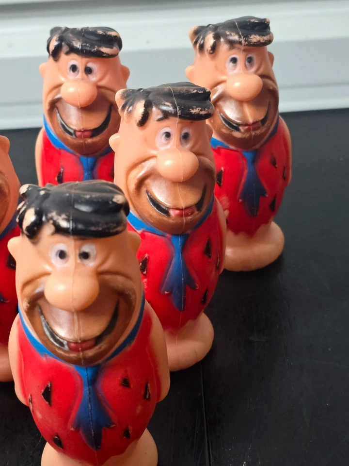Conjunto de jogo de boliche vintage The Flintstones Fred Flintstone - Imagem 4 de 4