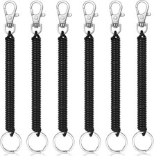 6Pcs Spiral Retractable Spring Coil Keychain Theftproof Anti-lost Stretch Cord C