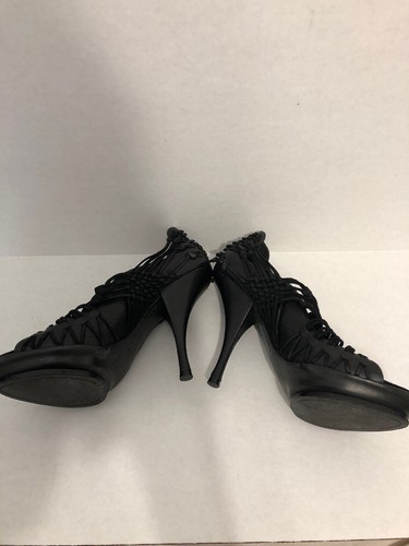 ALL SAINTS SPITALFIELDS Women’s Size 8 EU EU 38 Leather Peep Toe “Hestia” Heels - Picture 3 of 6