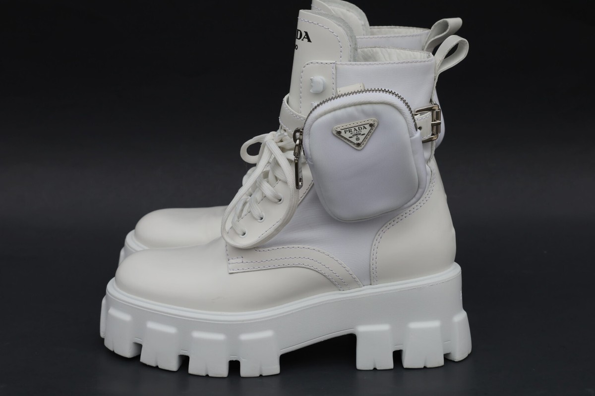 Prada Monolith Leather & Nylon Lug Sole Combat boots size Prada Monolith Leather & Nylon Lug Sole Combat boots size