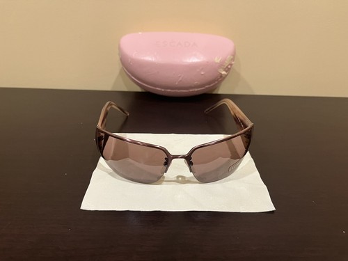 NEW Escada Col. SA8 SES 594S Copper Brown Beige Red Pearly Large Sunglasses - Picture 2 of 13