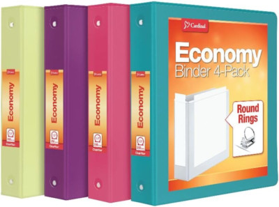 Cardinal 3 Ring Binders, Binders for School and Office, Durable 1.5 Inch, round 