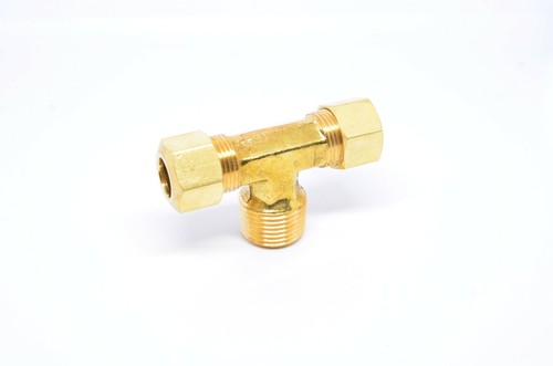 3/8" Tube OD Compression x 3/8" Male Npt Center Branch Tee Fitting HVAC Air - Picture 6 of 6