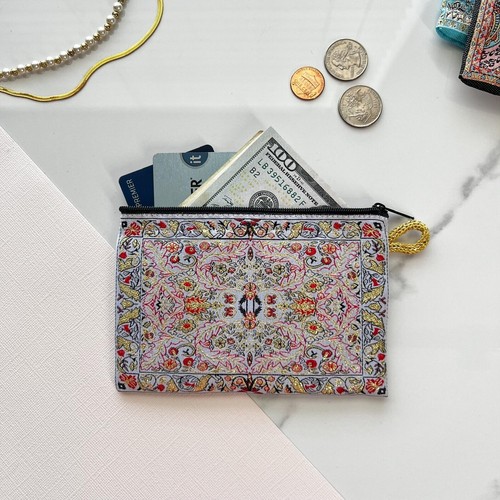 Mini boho fabric coin purse, handmade zipper pouch, cute gift, Christmas for wom - Picture 10 of 15