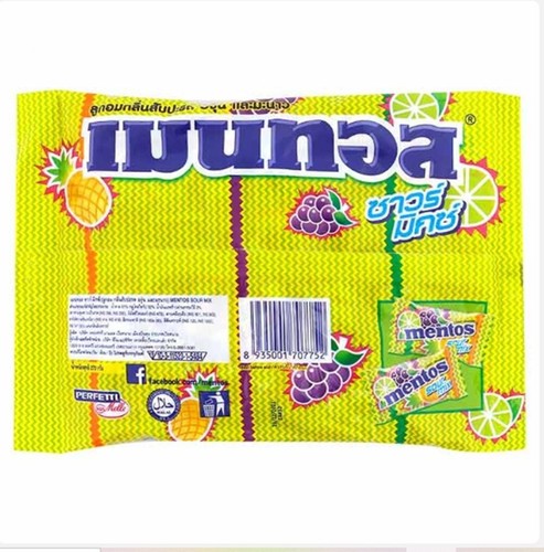 Mentos Candy 100 Pcs Mint Cola Mixed Fruit Strawberry&Blackcurrant Lime Sour Mix - Foto 14 di 48
