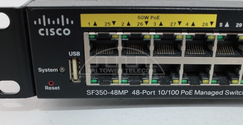 SF350-48MP-K9-NA, CISCO 48 10/100 PoE+ ports (8 support 60W PoE) 2 Gigabit coppe - Picture 5 of 6
