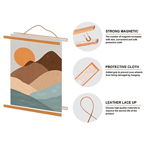 8x10 8x12 8x18 Poster Frame, Magnetic Light Wood Wooden Frame 8.0 Inches Brown - Foto 5 di 7