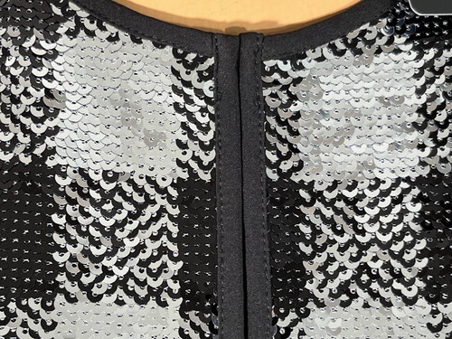 NUEVO CON ETIQUETAS ST. JOHN Tejidos Plateado Negro Lentejuelas Blazer Chaqueta Falda Traje talla 16 $2290 - Imagen 3 de 15