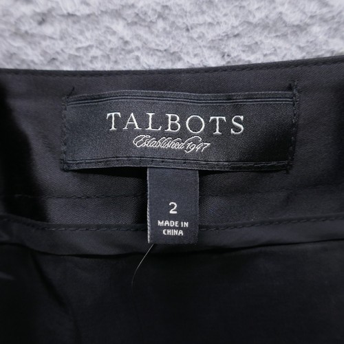 Talbots Womens Faux Wrap Satin Skirt 2 Black Straight Elegant Dressy NEW - Picture 3 of 13