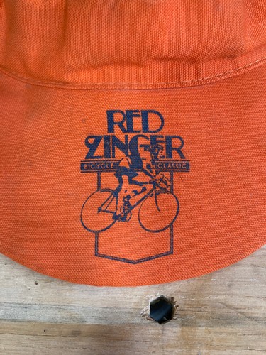 Rot Zinger Fahrrad klassisch Vintage Visier - selten 70er - orange - Mütze Kappe - Bild 4 von 7