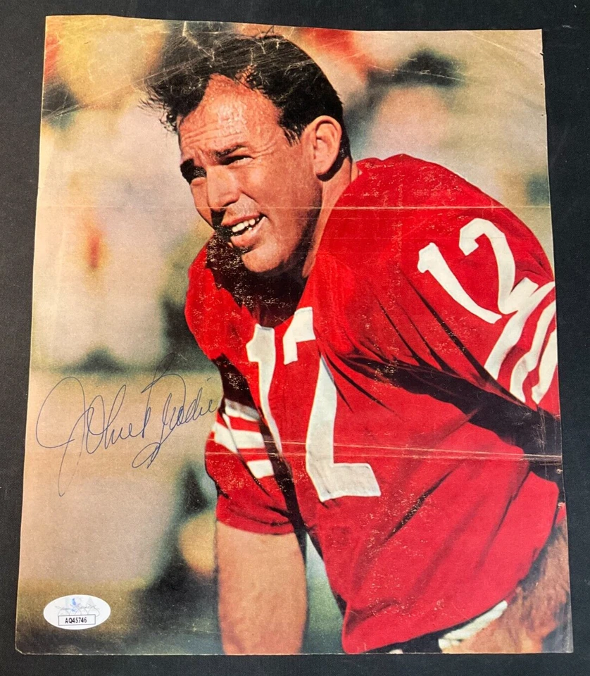 Foto de revista firmada por John Brodie certificado JSA con certificado de autenticidad NFL San Francisco 49rs #12 QB! Foto 2 de 4