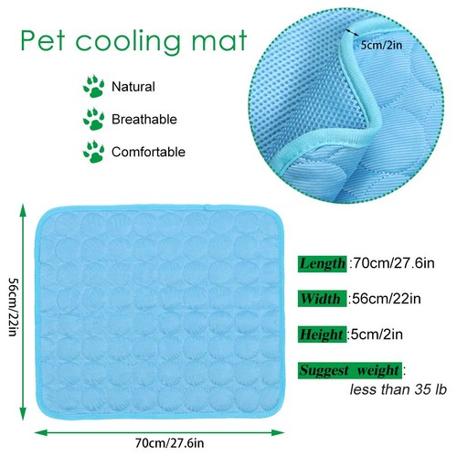 Cooling Mat Pad for Dogs Cats Ice Silk Mat Cooling Blanket Cushion for Kennel... - Picture 3 of 7