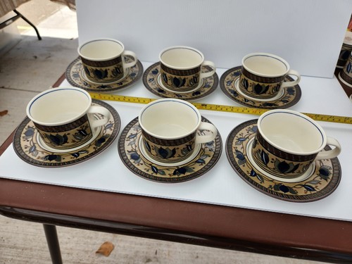 Juego Lote 6 Taza Café Té Mikasa Arabella Taza y Platillo 6.5" Intaglio Japón CAC01 - Imagen 6 de 12