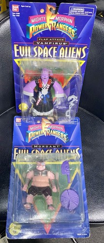 Mighty Morphin Power Rangers 1995 NOS 2 Figs Vampirus Mordant Evil Space Aliens - Picture 1 of 12