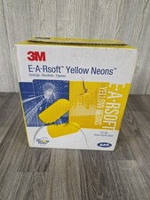 3M Ear Plugs, E-A-Rsoft Yellow Neons 315-1250, 200 Pair Disposable Individually