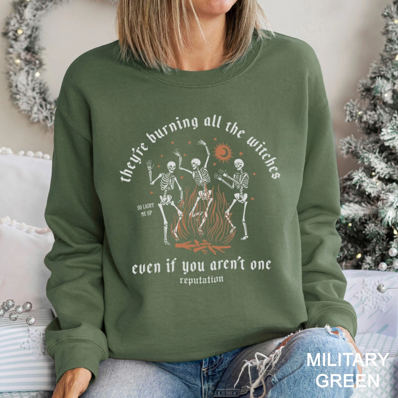 Halloween Skeleton Witches Sweatshirt