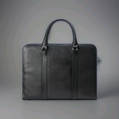 Edle schwarze Leder Aktentasche mit Deluxe Laptop Business - Bild 4 von 6